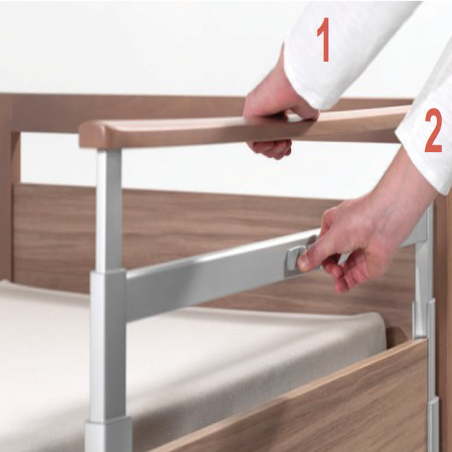 Barandilla Partida Abatible TWIN en 4 alturas anti-atrapamiento de quita y pon