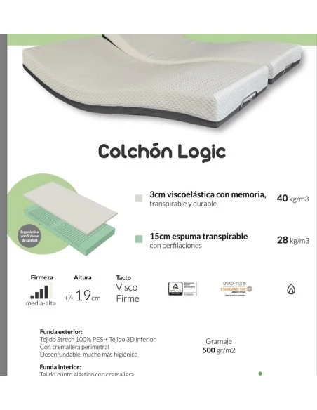 Colchón viscoelástico LOGIC | Armisen Care