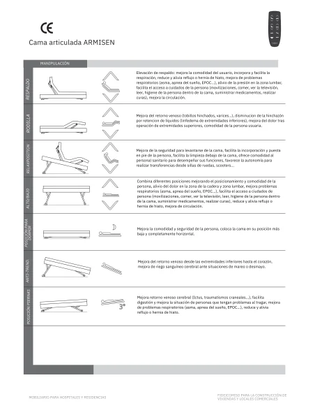 Cama de Matrimonio doble con elevación | Armisen Care