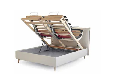 Cama Artemide tapizada con arcón | Armisen Care