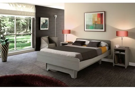 Cama ancho 120 y 140cm DUO DIVISYS con Elevación un solo somier