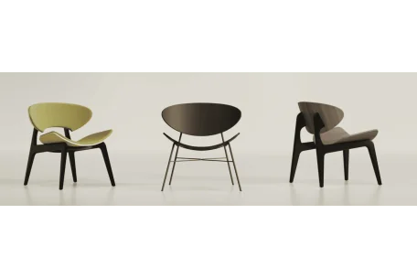 Kanu: butaca lounge de autor en madera o base metálica | Armisen Care