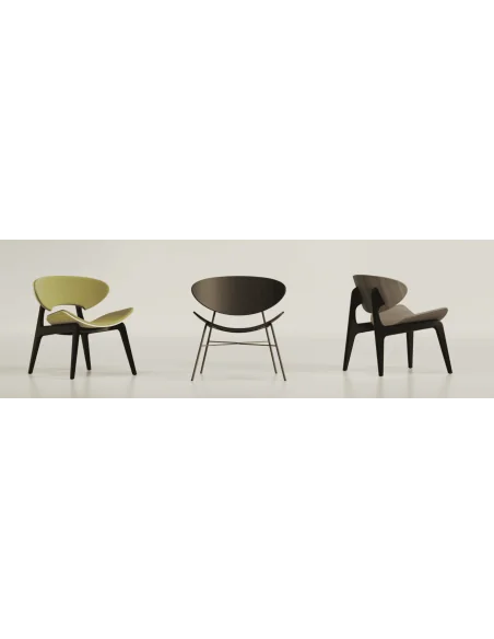 Kanu: butaca lounge de autor en madera o base metálica | Armisen Care