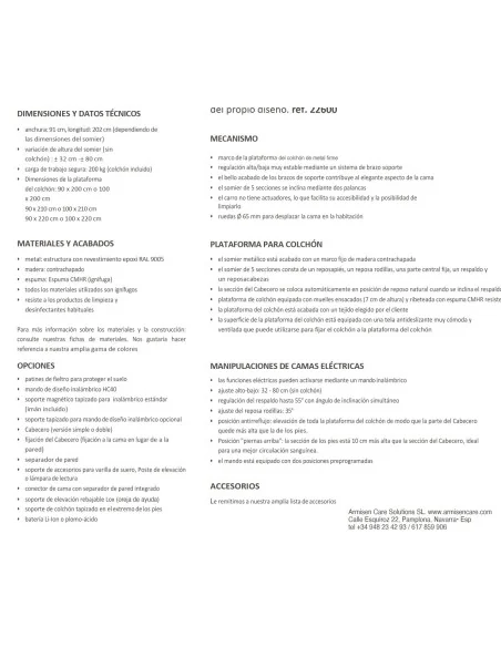 Cama de Matrimonio con carro elevador | Armisen Care