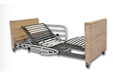 Cama IRIS con barandillas de acero y elevación eléctrica| Armisen Care