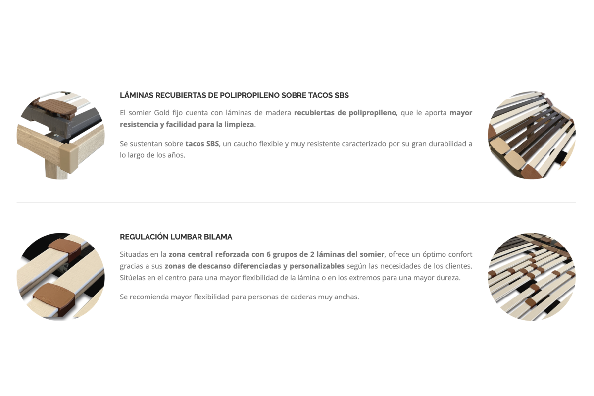 SOMIER GOLD FIJO TODAS LA MEDIDAS