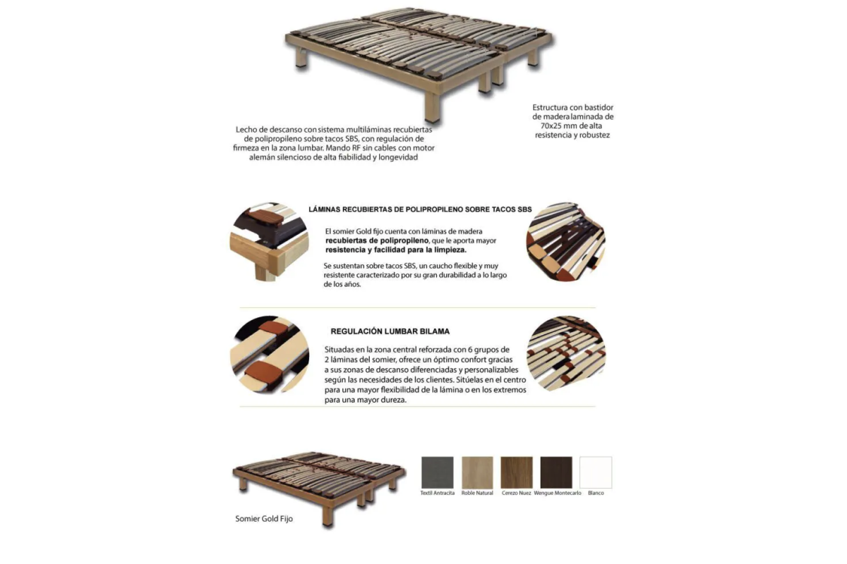 SOMIER GOLD FIJO TODAS LA MEDIDAS