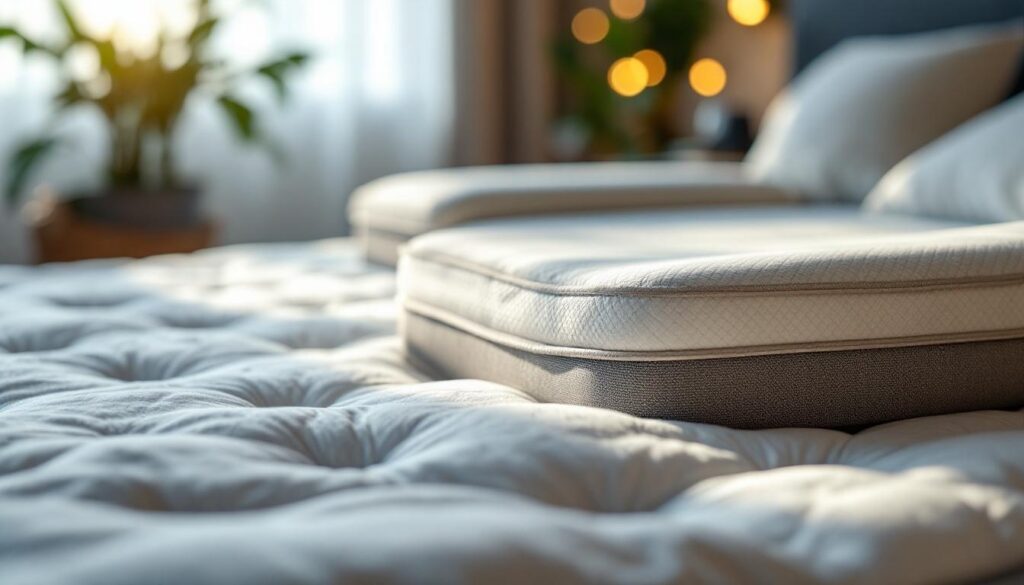 detalle de cojin encima de un colchon