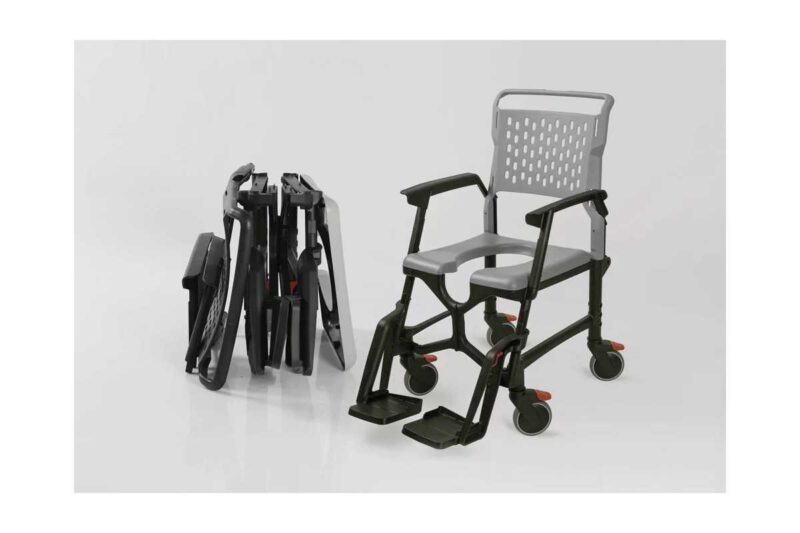 Silla de baño con ruedas plegable