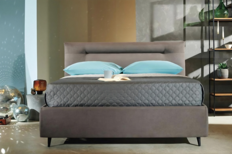 Cama Hera Tapizada con Arcón Contenedor y Cabecero Minimalista de Diseño Premium
