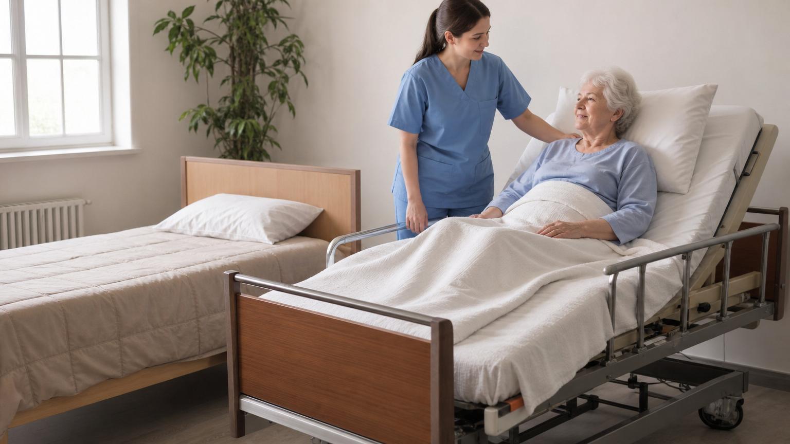 persona mayor en cama ortopédica